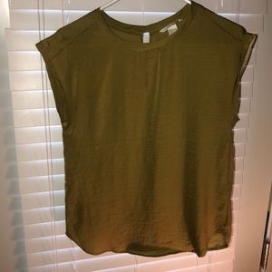 Dressy chartreuse silk top